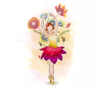 Koszulka dla niemowląt tańczące kwiaty ballet - TenStickers