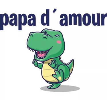 Koszulka dla taty i syna urocza miłość dinozaurów - TenStickers