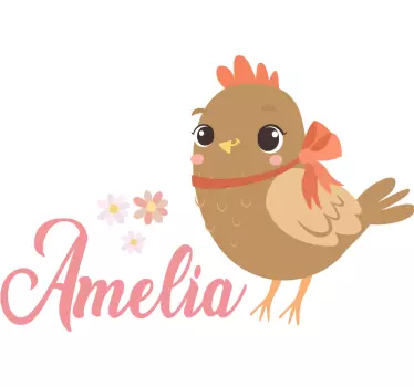 Koszulka dla niemowląt brązowe pisklę z imieniem - TenStickers