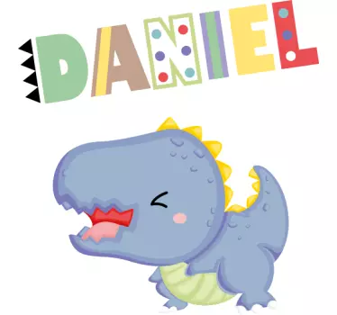 Koszulka dla niemowląt z imieniem dinozaura - TenStickers