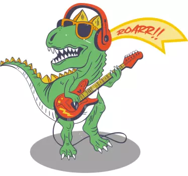Koszulka dla niemowląt dinozaur grający na gitarze - TenStickers
