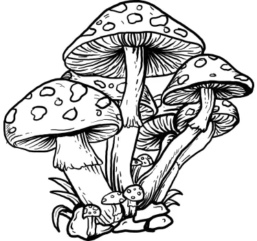 Koszulka Ręcznie rysowane ilustracja grzyb - TenStickers
