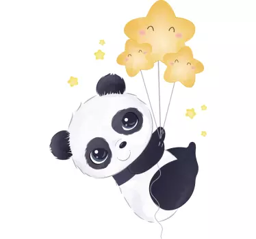 Koszulka dla niemowląt panda z gwiazdkami - TenStickers