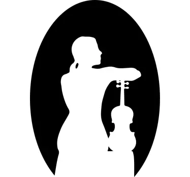 Koszulka Skrzypek sylwetka siedząca z tyłu - TenStickers