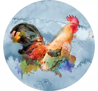 Koszulka z kolorowym motywem koguta - TenStickers