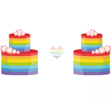 Koszulka dla mamy i córki tęczowe serduszka ciastka - TenStickers