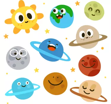Koszulka dla dzieci Camiseta planetas con caras divertidas - TenStickers