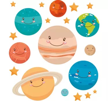 Koszulka dla dzieci Animowane planety buźki - TenStickers