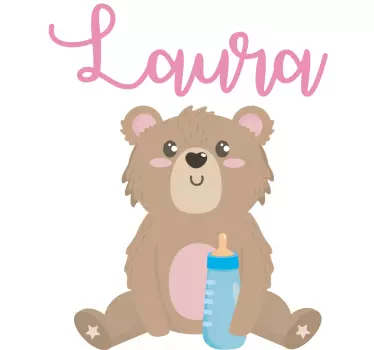 Koszulka dla niemowląt uroczy miś z butelką - TenStickers