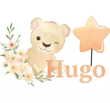 Koszulka dla niemowląt uroczy lew z gwiazdką - TenStickers