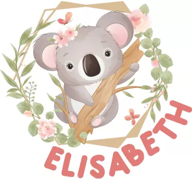 Koszulka dla dzieci Słodkie zwierzęta koala z imieniem - TenStickers