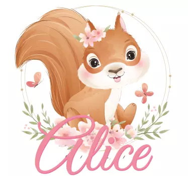 Koszulka dla dzieci Urocza wiewiórka dla dziewczynki z imieniem - TenStickers
