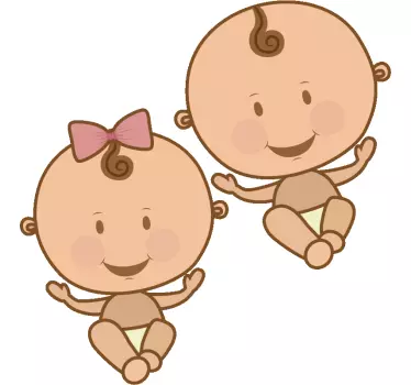 Koszulka dla mamy i córki urocza para maluchów - TenStickers