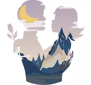Koszulka dla mamy i córki silhouette połączenia - TenStickers