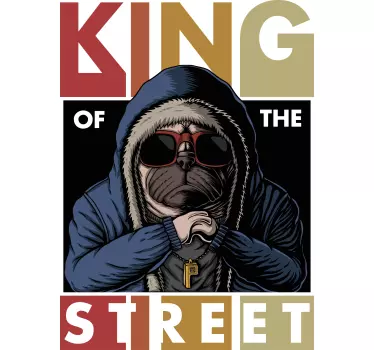 Koszulka król mopsów streetwear - TenStickers