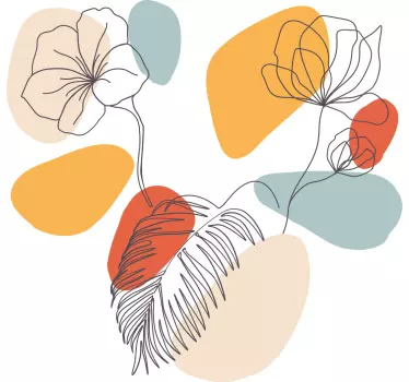 Koszulka kwiatowa minimalistyczna biała - TenStickers