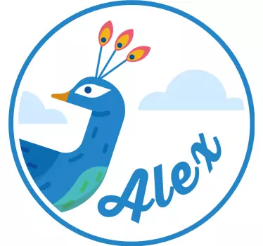Koszulka dziecięca paw z imieniem - TenStickers