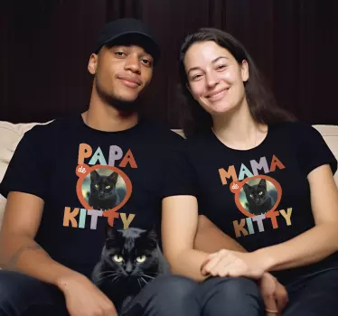 Koszulka dla pary imię zwierzaka papa mama - TenStickers