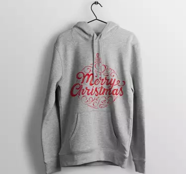 Szara bluza świąteczna bombka merry christmas - TenStickers