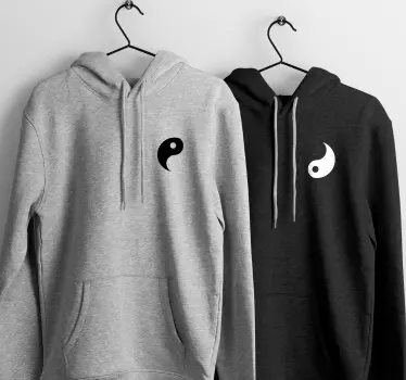 Bluza dla par z osadzeniem Yin Yang - TenStickers