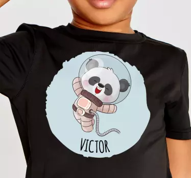 Koszulka dla dzieci Urocza panda dla chłopca z imieniem - TenStickers