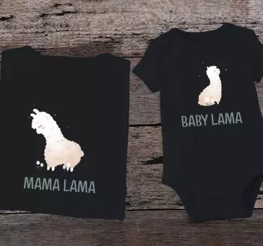 Koszulka dla mamy i córki Baby lama i matka lama - TenStickers