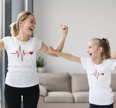 Koszulka dla mamy i córki Bicie serca - TenStickers