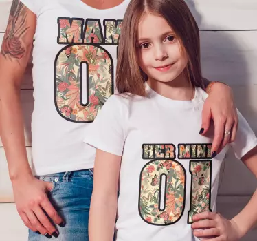 Koszulka dla mamy i córki kwiatowe połączenie rodzinne - TenStickers