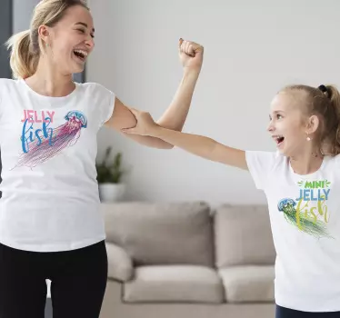 Koszulka dla mamy i córki radosne meduzy duo - TenStickers