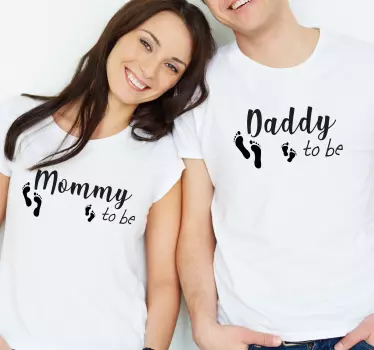 Koszulka dla mamy i córki stópki mamy i taty - TenStickers