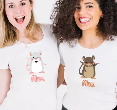 Koszulka dla mamy i córki urocze pasujące gryzonie - TenStickers