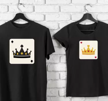 Koszulka dla mamy i córki z kartą do gry w koronę - TenStickers