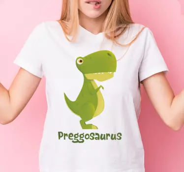 Koszulka dla mamy i córki z uroczym dinozaurem - TenStickers