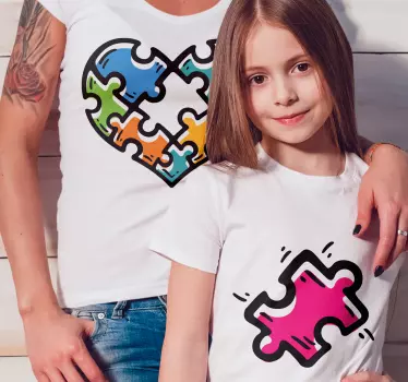 Koszulka dla mamy Puzzle serca - TenStickers