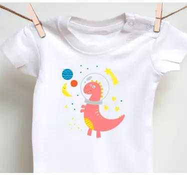 Koszulka dla niemowląt przygoda dinozaurów w kosmosie - TenStickers
