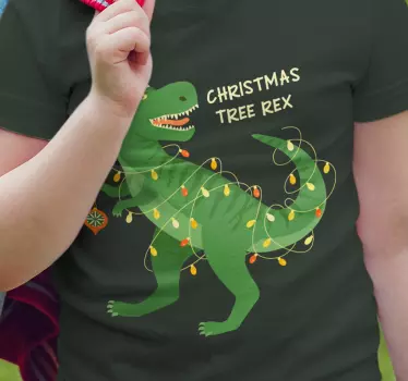 Koszulka dla niemowląt radosny dinozaur na Święta - TenStickers