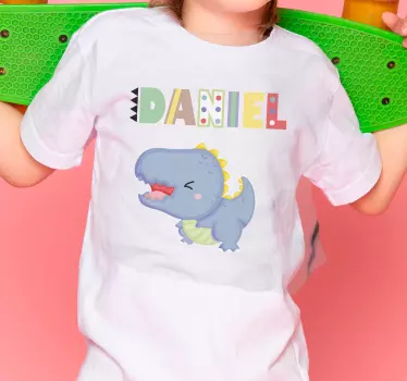 Koszulka dla niemowląt z imieniem dinozaura - TenStickers