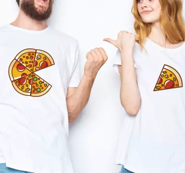 Koszulki dla par pizza w kawałkach - TenStickers