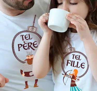 Koszulka dla taty i syna Jak ojciec jak córka tekst - TenStickers