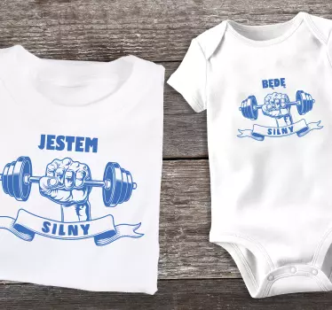Koszulka dla taty i syna Jestem silny - TenStickers