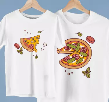 Koszulka dla taty i syna Pizza i pedazo pl kreskówki - TenStickers