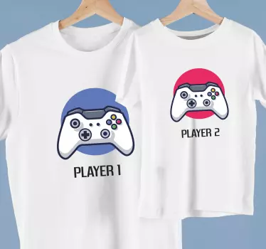 Koszulka dla taty i syna Sterowanie joystickiem y jugador - TenStickers