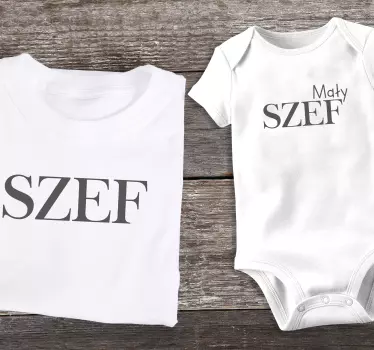 Koszulka dla taty i syna Szef i mini szef - TenStickers