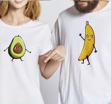 Koszulka dla taty i syna urocza para awokado i banana - TenStickers