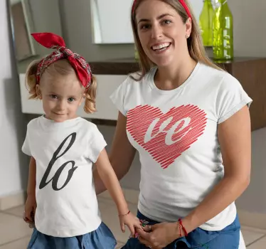 Koszulka dopasowana dla mamy i dziecka love - TenStickers