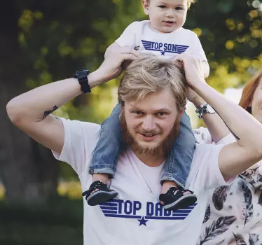 Koszulka dopasowana Top Dad Top Son - TenStickers
