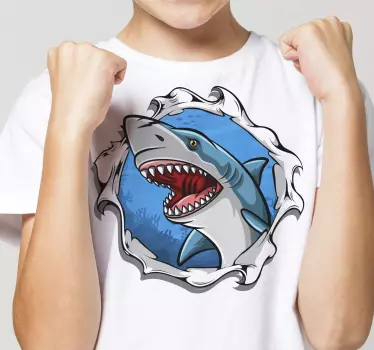 Koszulka dziecięca big shark 3d - TenStickers