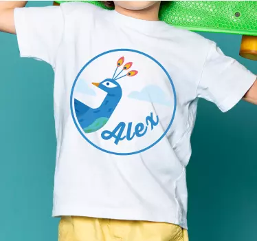 Koszulka dziecięca paw z imieniem - TenStickers