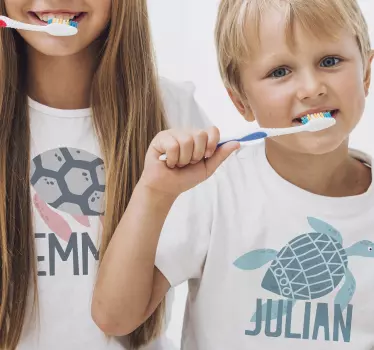 Koszulka dziecięca z pastelowym żółwiem - TenStickers