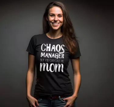 Koszulka dzień mamy Mama menedżera chaosu - TenStickers